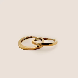 Klappcreolen aus 14 Karat Gold – Klassische Huggie-Ohrringe