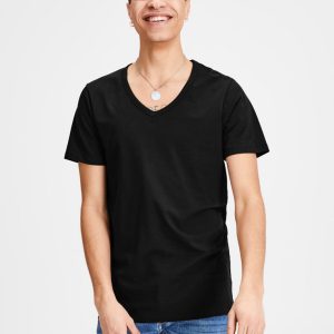 JACK & JONES BASIC V-NECK TEE S/S, black