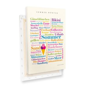 Leinwand Sommer Wörter – Keilrahmen