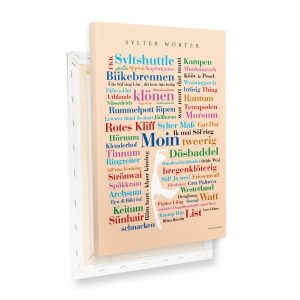 Leinwand Sylter Wörter – Keilrahmen